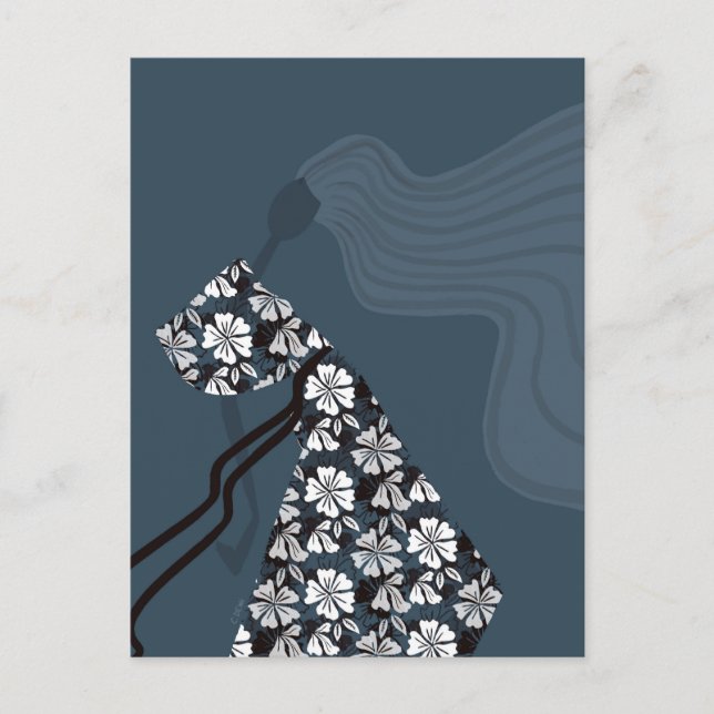 Cartão Postal Dramatic Silhouette Elegant Glam Fashion Art (Frente)