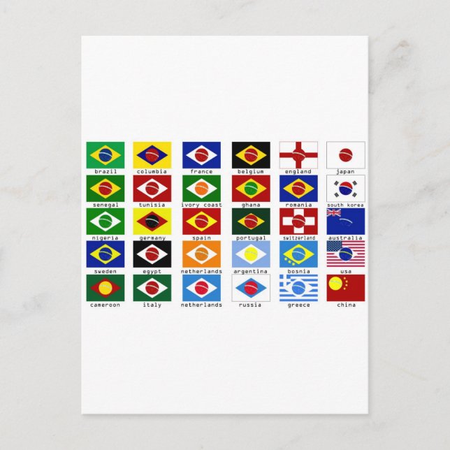 Cartão Postal drapeaux pour la coupe du monde au brésil (Frente)