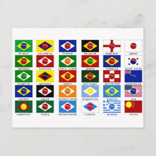 Cartão Postal drapeaux pour la coupe du monde au brésil