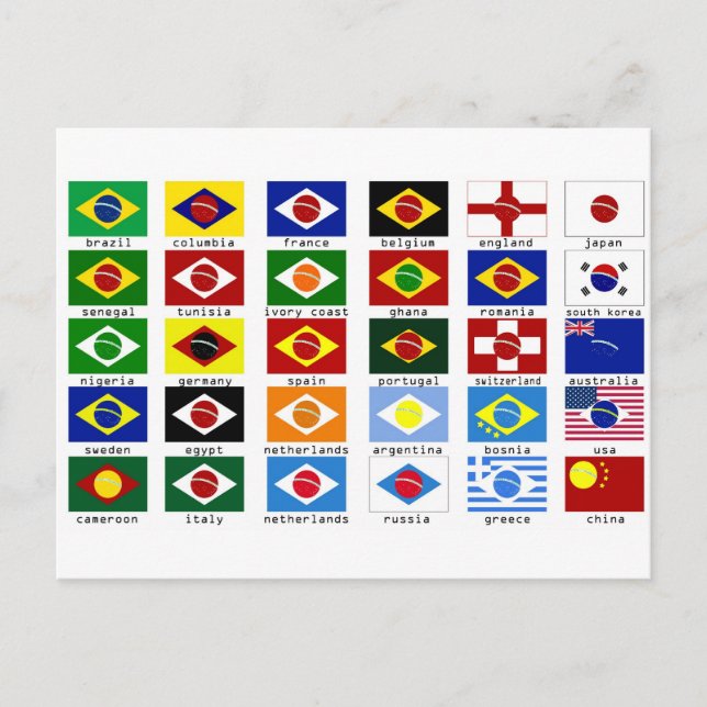 Cartão Postal drapeaux pour la coupe du monde au brésil (Frente)