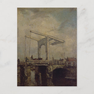 Cartão Postal Drawbridge em uma cidade holandesa, 1875