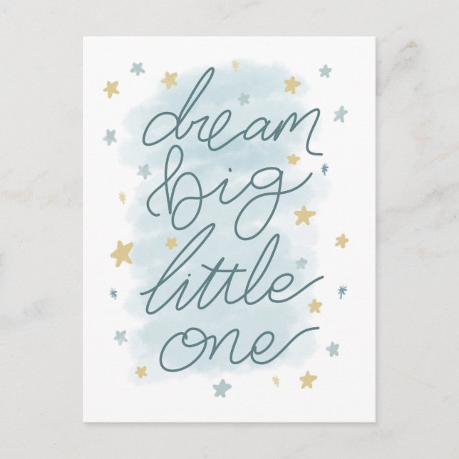 Cartão Postal Dream Big Little One Pastel Stars (Frente)