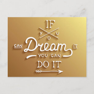Cartão Postal Dream Inspire Motivate