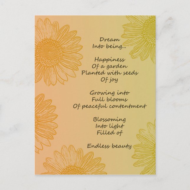 Cartão Postal Dream Poem (Frente)