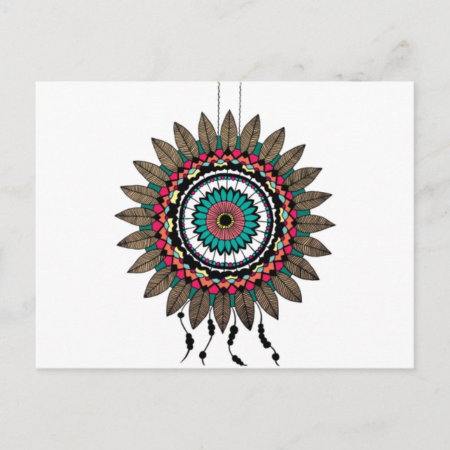 Cartão Postal Dreamcatcher Mandala (Frente)