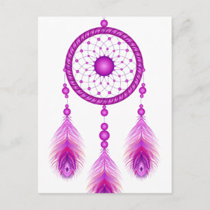Cartão Postal Dreamcatcher Rosa