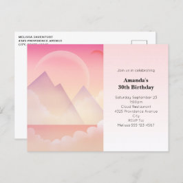 Cartão Postal Dreamel Pastel Landscape Birthday Convide