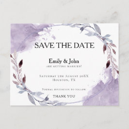 Cartão Postal Dreample Purple Watercolor Deixa/Salva A Data