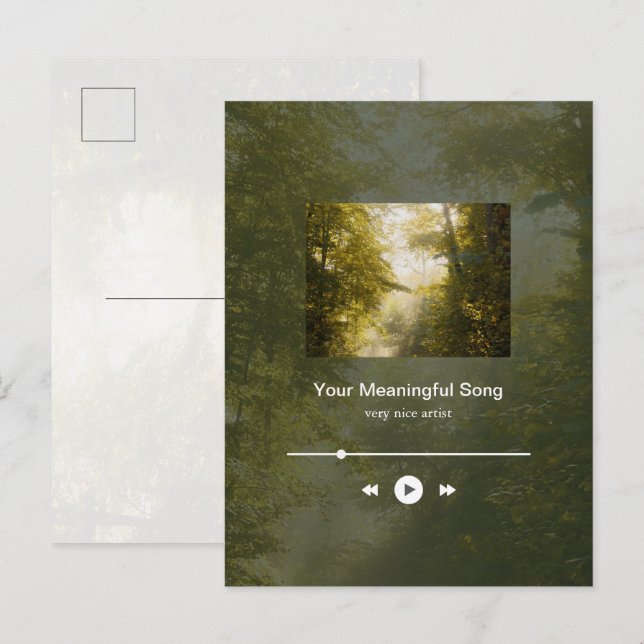 Cartão Postal Dreamy golden park art photo Music Player (Frente/Verso)