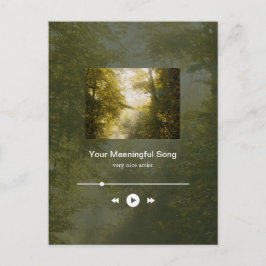 Cartão Postal Dreamy golden park art photo Music Player