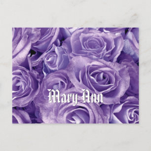 Cartão Postal Dreamy Purple Rose Bouquet V3