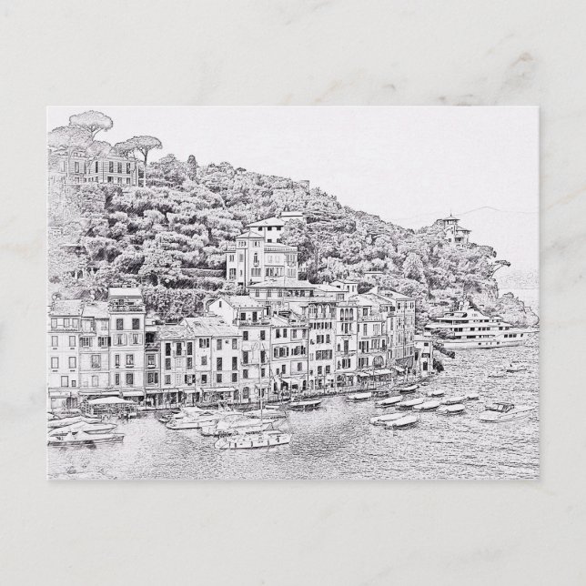 Cartão Postal Dreamy Romantic Portofino, Itália Cartão-postal (Frente)