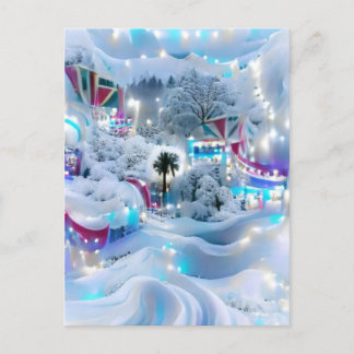 Cartão Postal Dreamy Winter Wonderland Lights