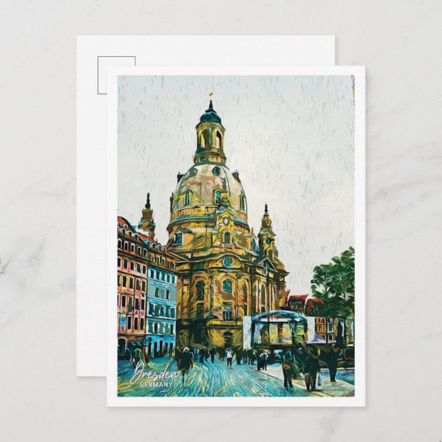 Cartão Postal Dresden Germany BeauBeauBeauily Oil Paint Landscap (Frente/Verso)