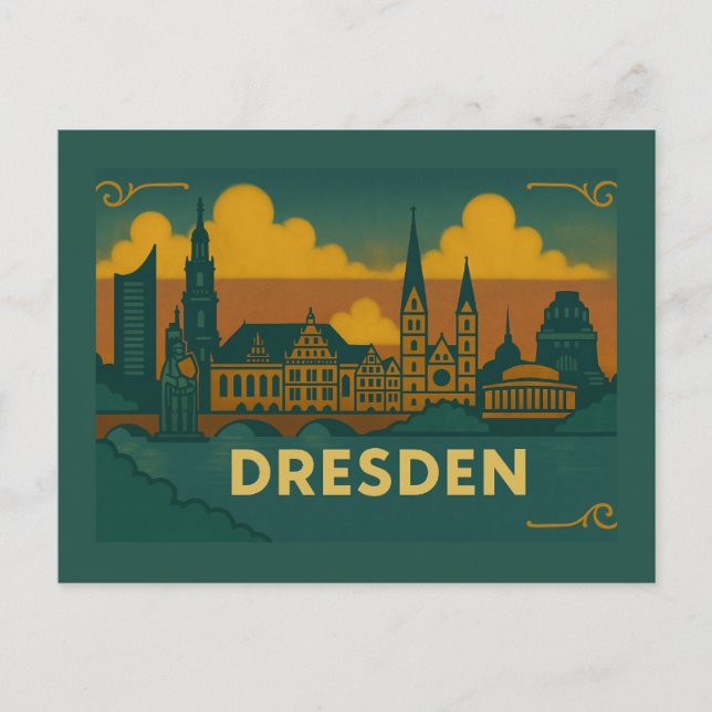 Cartão Postal Dresden Germany City Art (Frente)