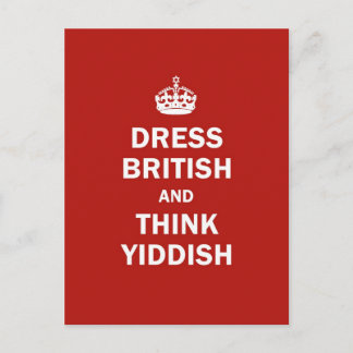 Cartão Postal Dress British  and  Think Yiddish