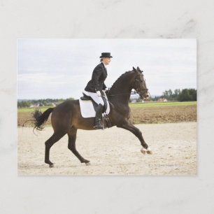 Cartão Postal dressage fêmea que exerce 2