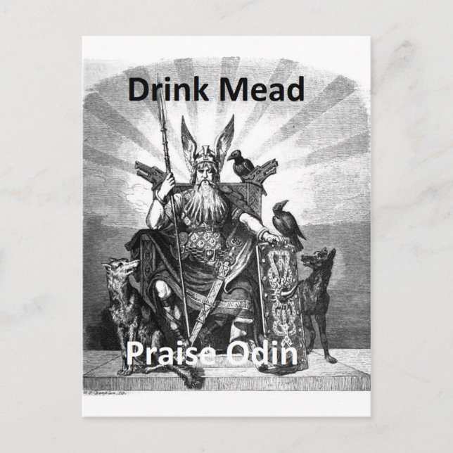 Cartão Postal Drink Mead - Praise Odin (Frente)