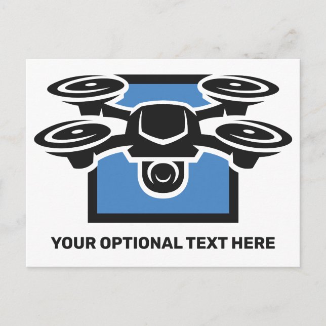 Cartão Postal Drone de Texto Personalizado (Frente)