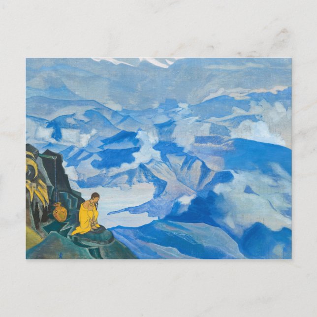 Cartão Postal Drops of Life, 1924 por Nicholas Roerich (Frente)