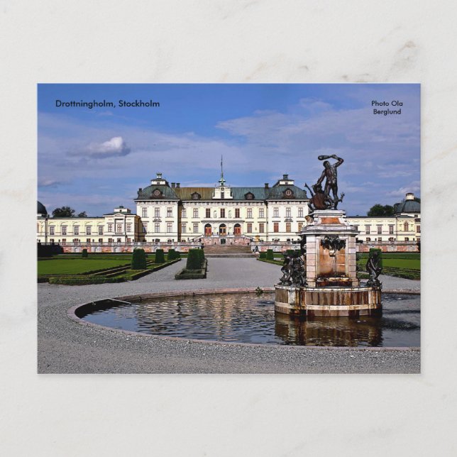 Cartão Postal Drottningholm, Estocolmo, Foto ... (Frente)