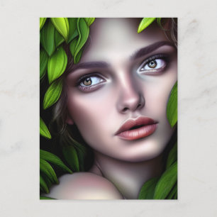 Cartão Postal Druid Nature Deusa Fantasia Mulher Arte