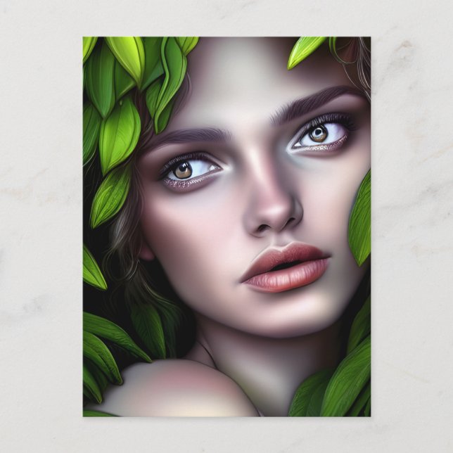 Cartão Postal Druid Nature Deusa Fantasia Mulher Arte (Frente)