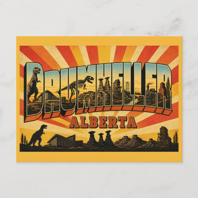 Cartão Postal Drumheller Alberta Capital dos Dinossauros (Frente)