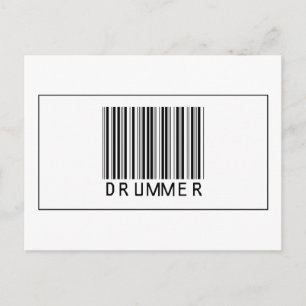 Cartão Postal Drummer de Código de Barras