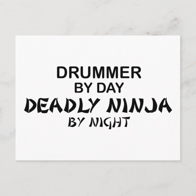 Cartão Postal Drummer Deadly Ninja por Noite (Frente)