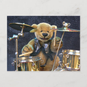 Cartão Postal Drummer Dinky Bears