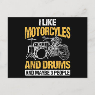 Cartão Postal Drummer Drummer Eu Gosto De Motociclos E Tambores