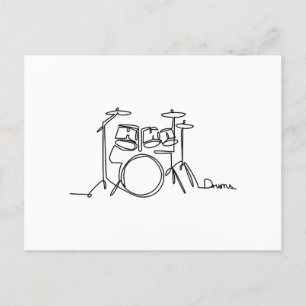 Cartão Postal Drummer Music Design Um Tambor De Linha