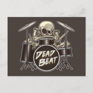 Cartão Postal Drummer Skeleton engraçado