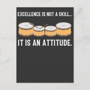 Cartão Postal Drummer Skill Attitude Drumming Instrumento de Dru