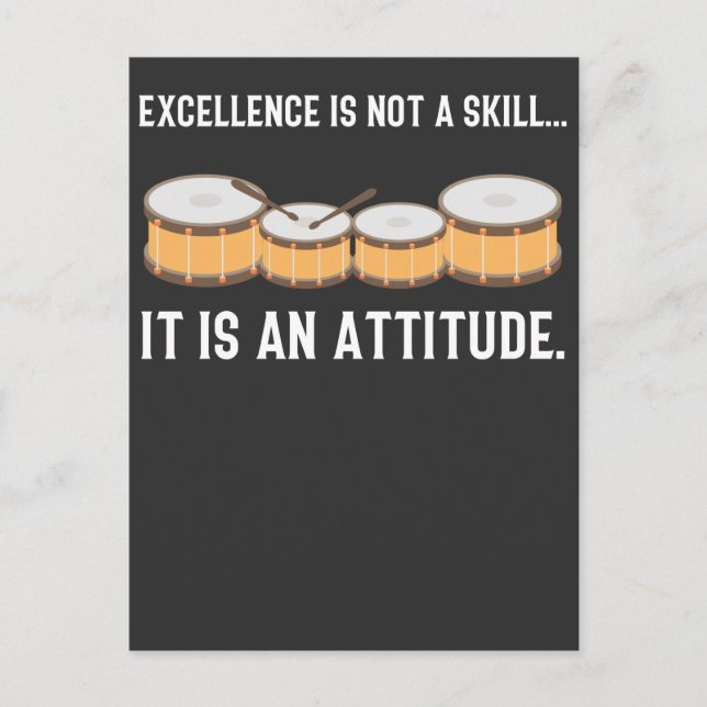 Cartão Postal Drummer Skill Attitude Drumming Instrumento de Dru (Frente)