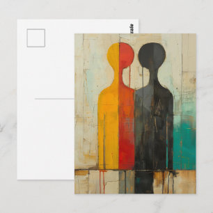 Cartão Postal Dualidade – Figuras Abstratas de Luz e Sombra