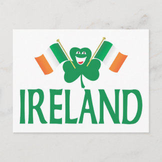 Cartão Postal Duas Bandeiras da Irlanda