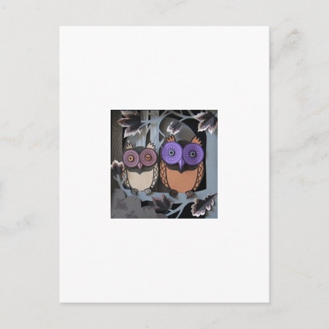 Cartão Postal duas corujas (Frente)