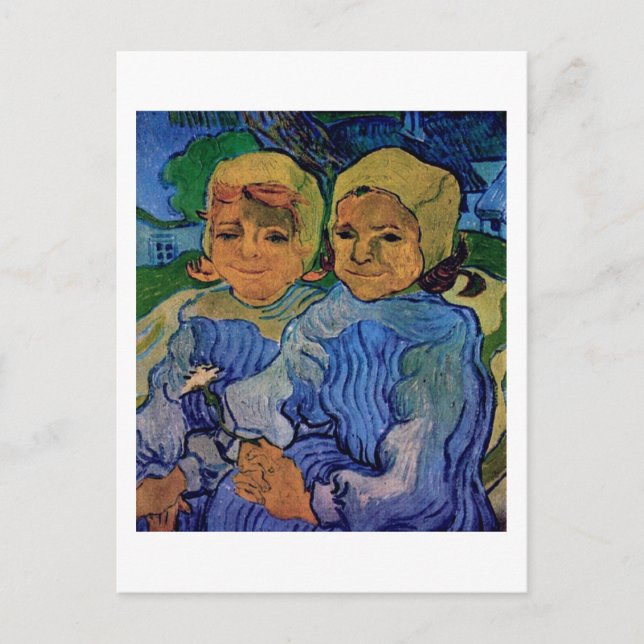 Cartão Postal Duas Crianças, Van Gogh Bons Art (Frente)