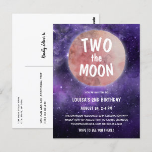 Cartão Postal Duas da Moon Purple Girl Party