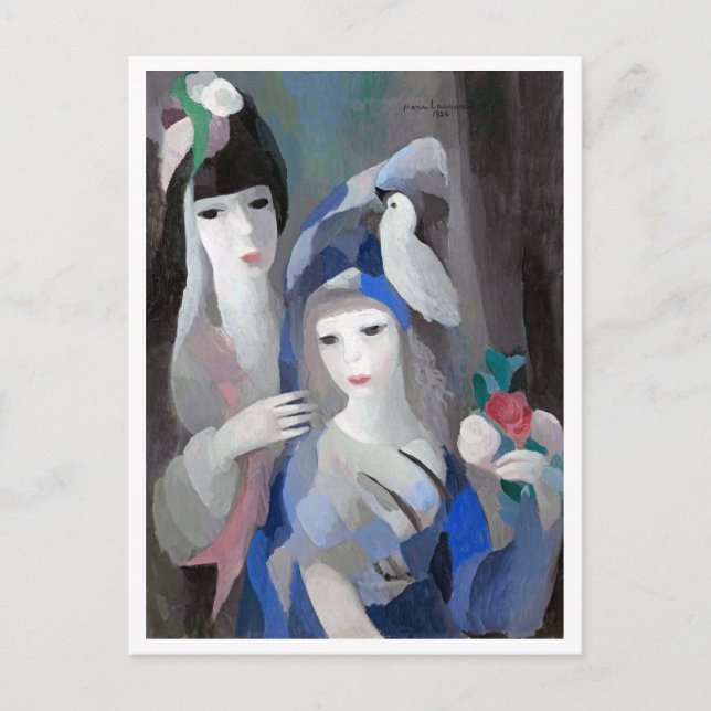 Cartão Postal Duas Dama e Dove, Marie Laurencin (Frente)