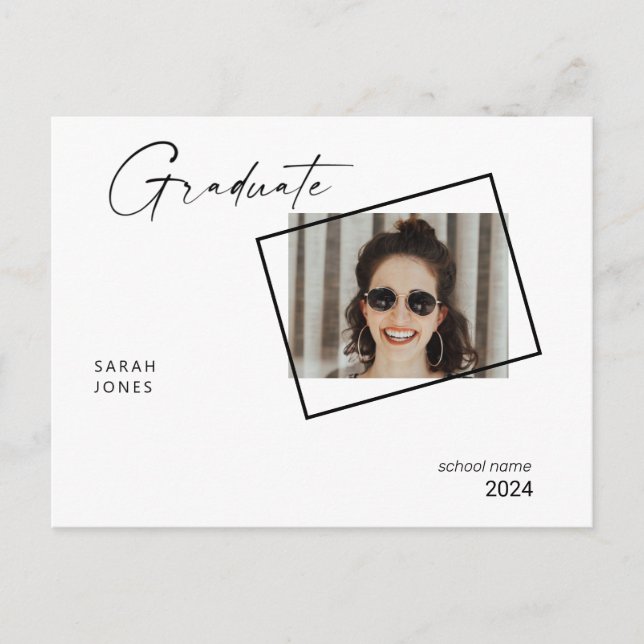 Cartão Postal Duas Festas de formatura de Colagem de Fotos 2024 (Frente)
