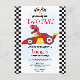 Cartão Postal Duas Festas de segundo aniversário de Carro Rápido