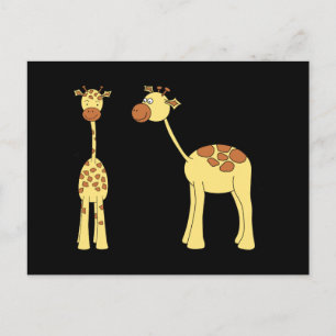 Cartão Postal Duas Girafas. Cartoon
