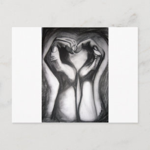 Cartão Postal duas mãos - um coração