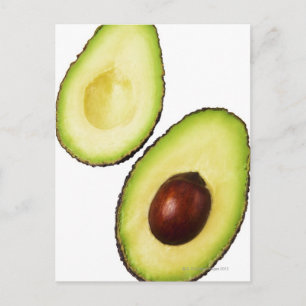 Cartão Postal Duas metades de um abacado, em branco