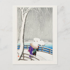 Cartão Postal Duas mulheres na neve - Vintage Japonês