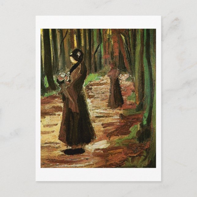 Cartão Postal Duas mulheres no bosque, Van Gogh Fine Art (Frente)