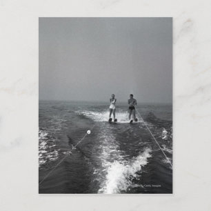 Cartão Postal Duas pessoas de esqui